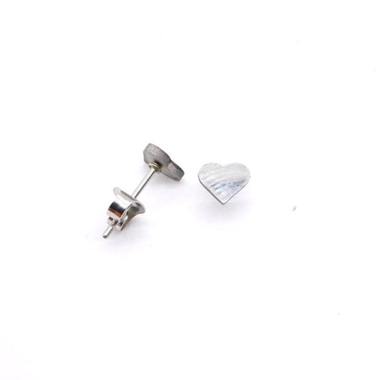 Ατσάλινα σκουλαρίκια mini καρδιά 5mm AT2611
