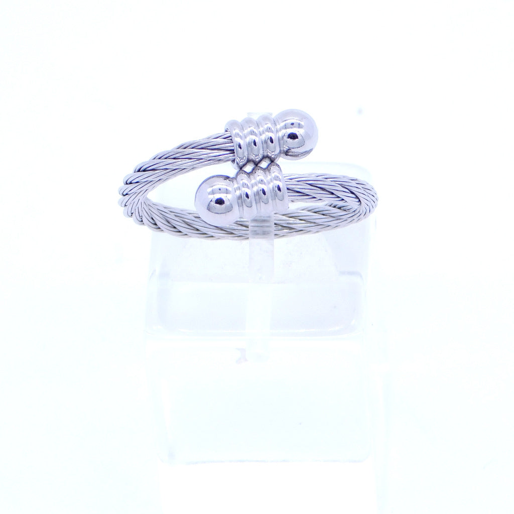 Ατσάλινο μοντέρνο δαχτυλίδι Wire μέγεθος 8 AT2124