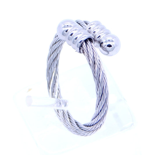 Ατσάλινο μοντέρνο δαχτυλίδι Wire μέγεθος 8 AT2124