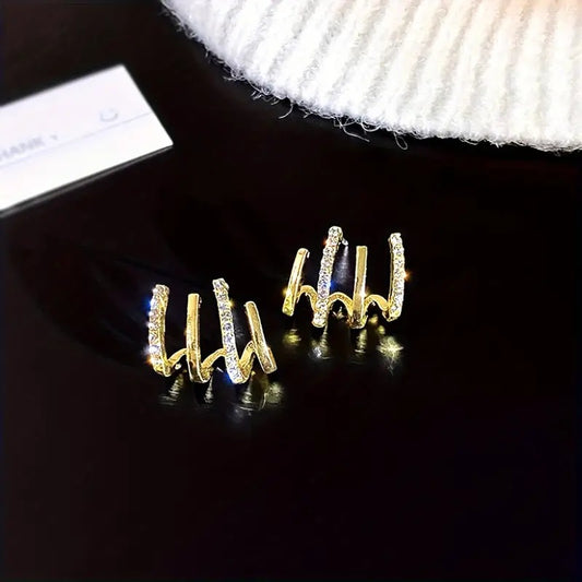 Μοντέρνα σκουλαρίκια με στρας SC2652