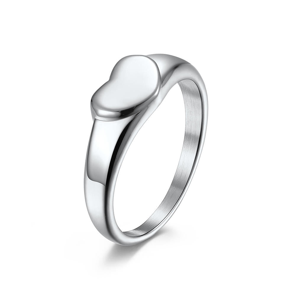 Ατσάλινο δαχτυλίδι καρδιά AT1576